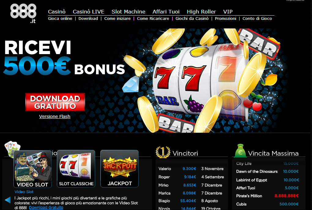 Recensione 888.it Bonus Casino 500 Euro