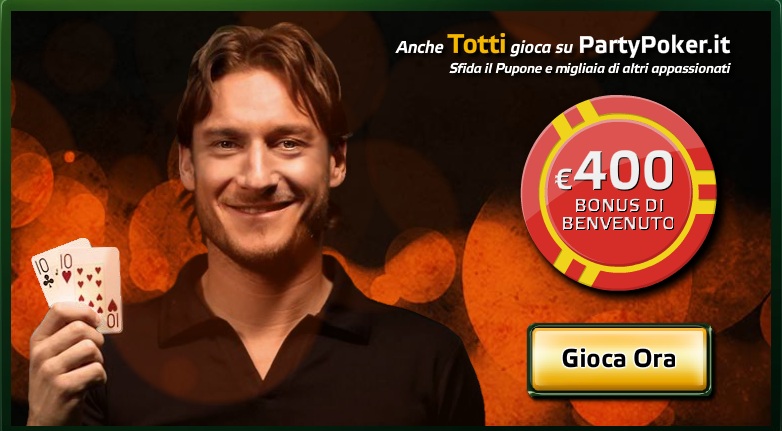 Gioca i tornei con Totti su Party Poker