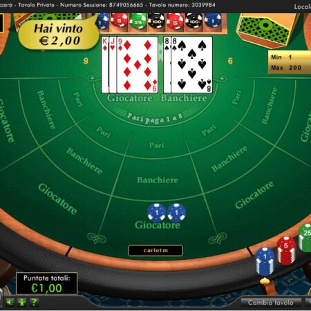 Il divertimento del Baccarat nei casino online AAMS