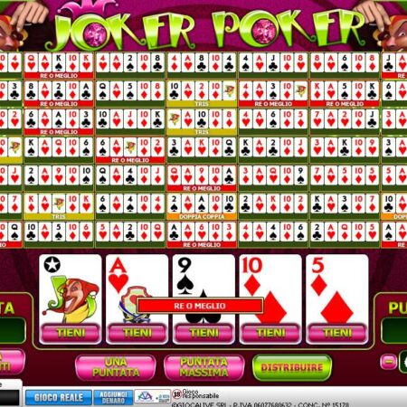 Come si gioca al Video Poker Joker Poker a 50 Linee